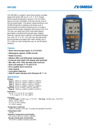 Thumbnail of document Data Sheet - HH1385 4 Channel 7 Thermocouple Types Datalogger USB output